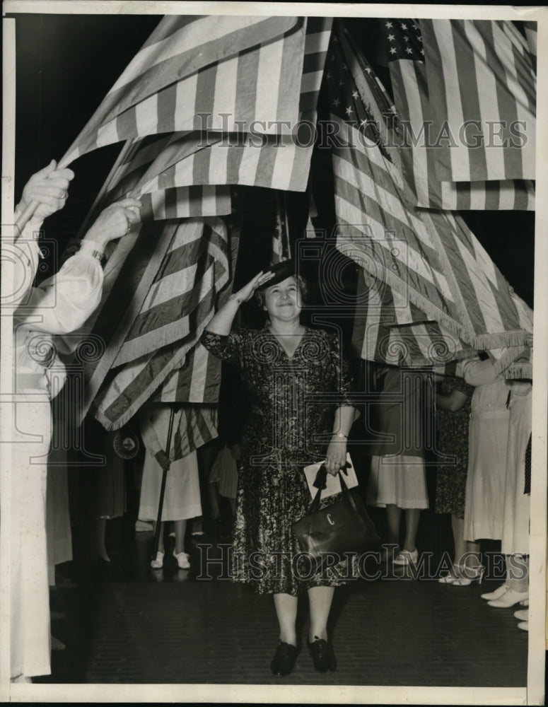 1940 Press Photo Ida S. Cohen of VFW Women's Auxiliary Arriving in Los Angeles