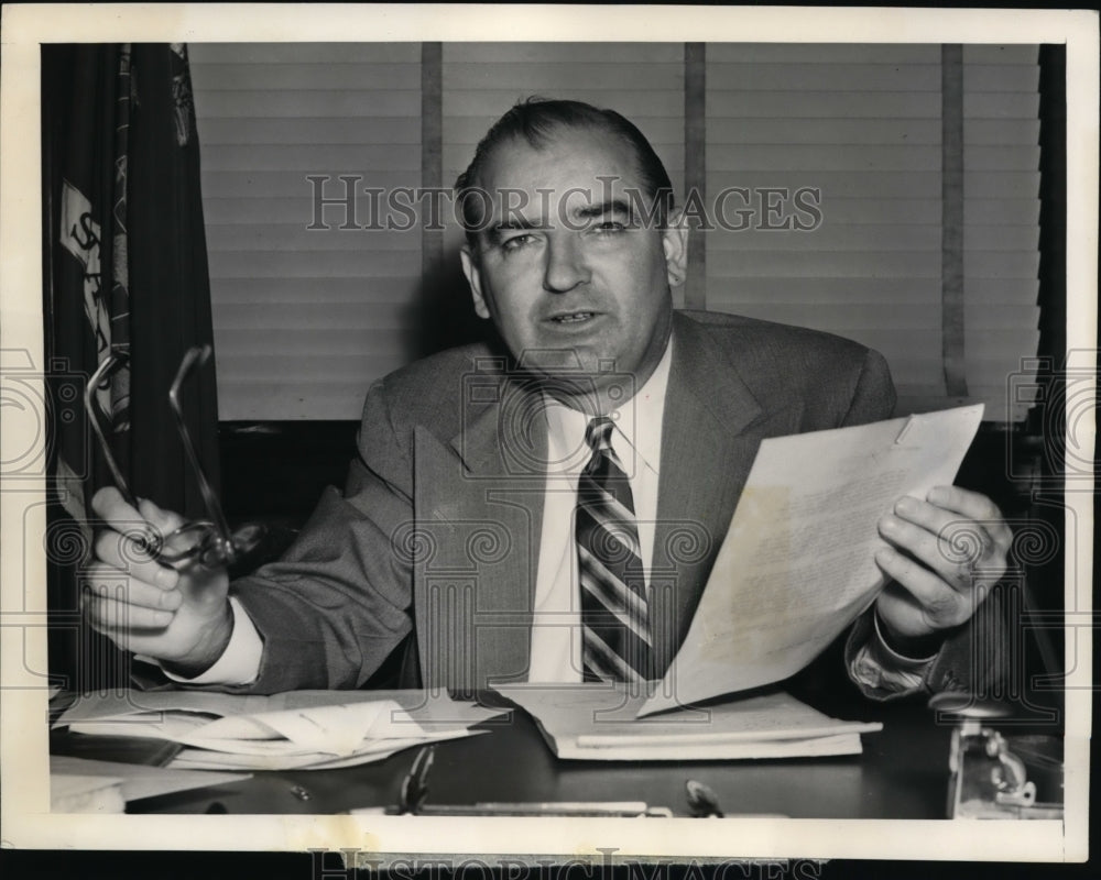 1954 Press Photo Sen McCarthy Charge Three of Six Senators Are Against Him