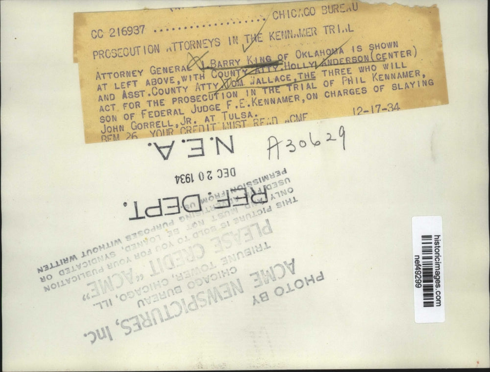 1934 Press Photo Prosecutors Attorneys in the Trial of Phil Kennamer