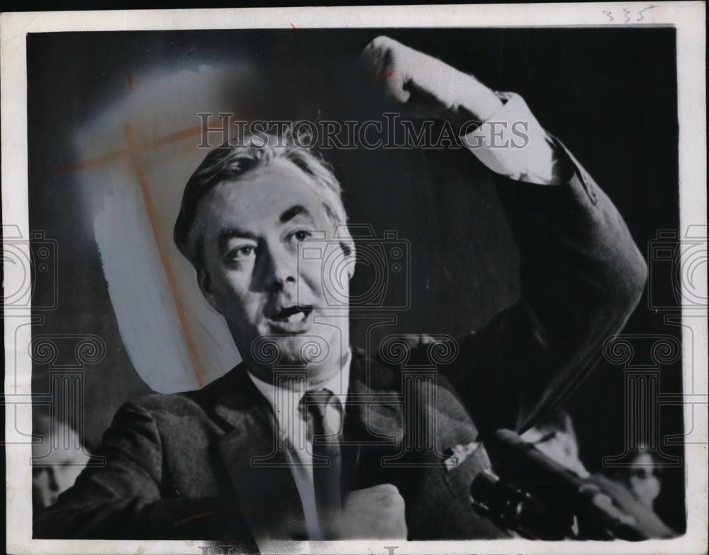 1967 Press Photo Daniel B. Moynihan at Senate Government Research Hearing