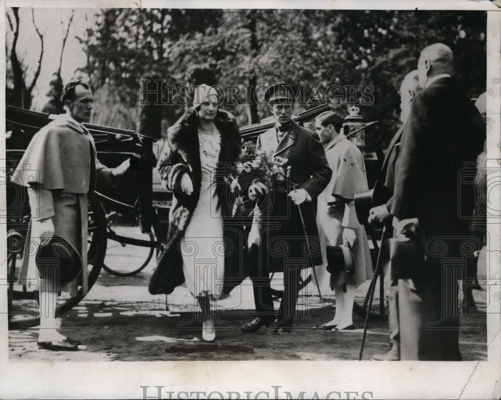 1933 Press Photo Crown Prince Leopold, Princess Astrid of Belgium at Ghent Show