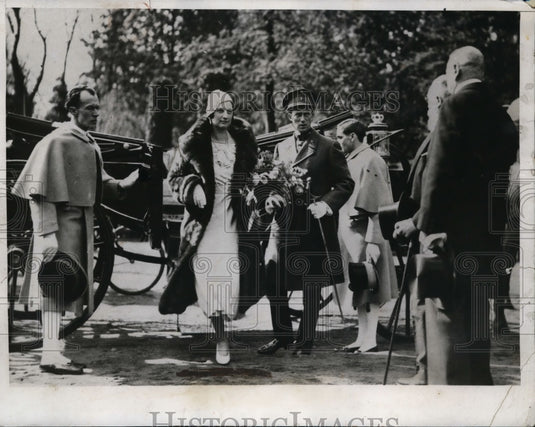 1933 Press Photo Crown Prince Leopold, Princess Astrid of Belgium at Ghent Show