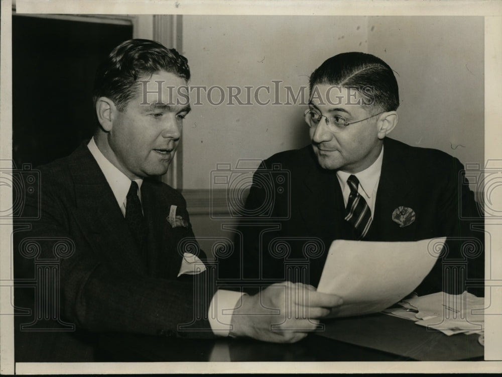 1938 Press Photo Joseph V. Loscalzo, James J. Delaney of Donald Carroll Jr Trial