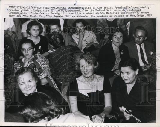 1959 Press Photo Nina Khrushchev, Anna Cabot mills Davis, Lydia Gromyko in NYC