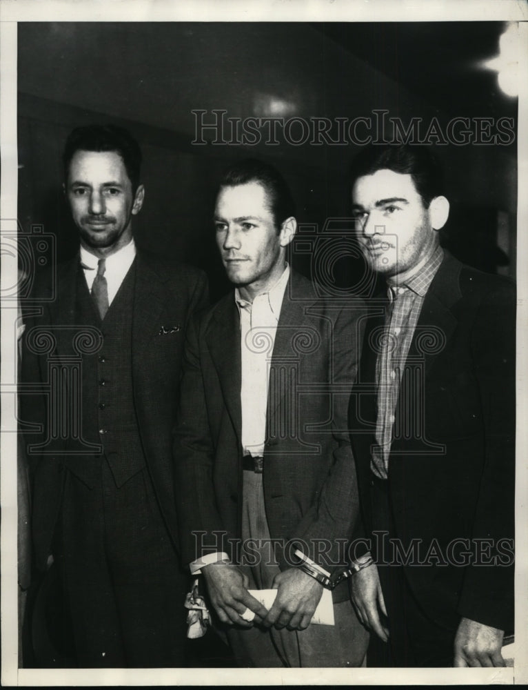 1936 Press Photo Dan Martin, James Murphy, Joe Wiegman, Kidnapping Suspects