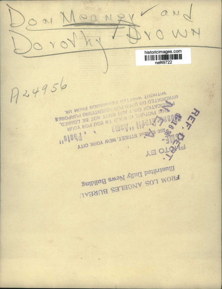 1936 Press Photo Don Meaney and Dorothy Brown - nef49722