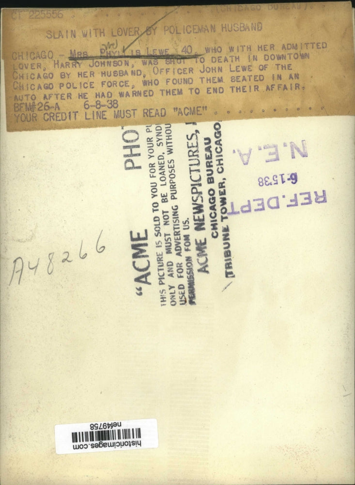 1938 Press Photo Mrs Phyllis Lewe Admits Harry Johnson is Her Lover - nef49758