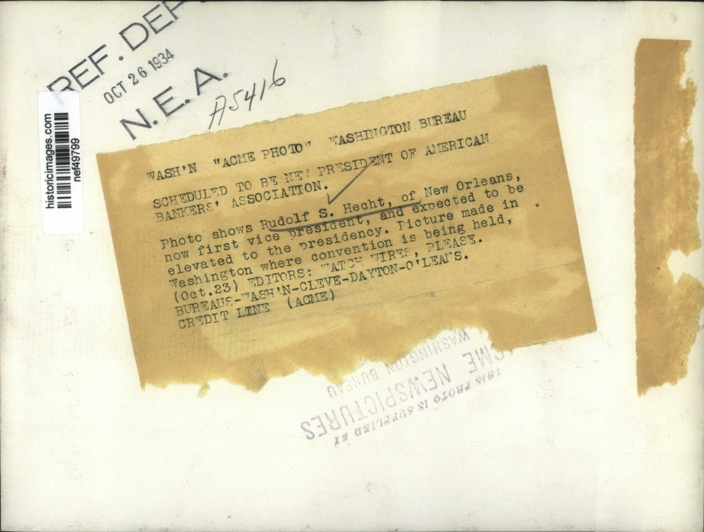 1934 Press Photo Rudolf Hecht Vice Pres & Expected to be Elevated to Presidency