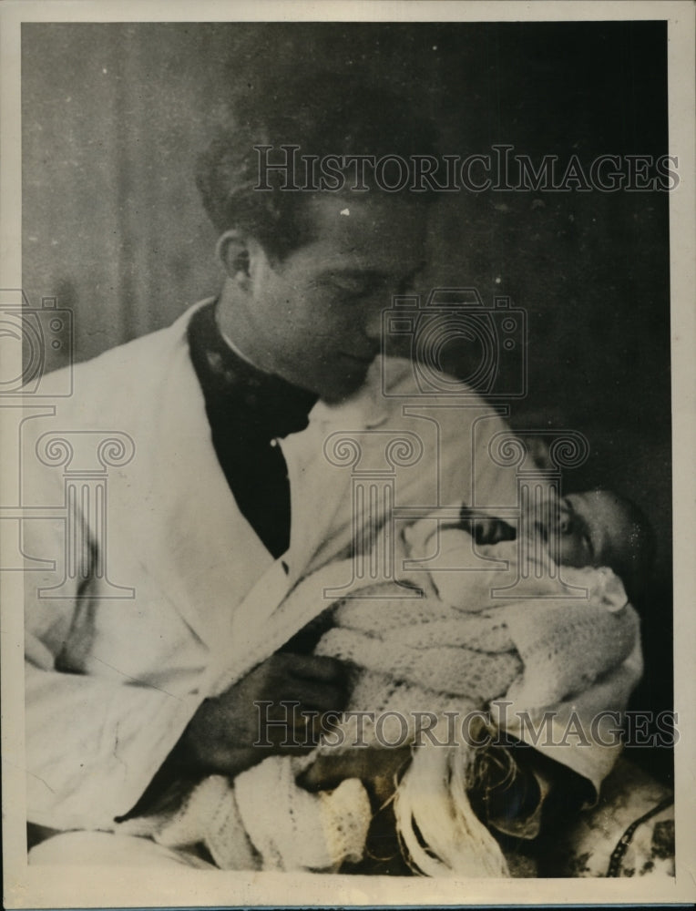 1924 Press Photo King Leopold III of Belgium w Princess Josephine Charlotte