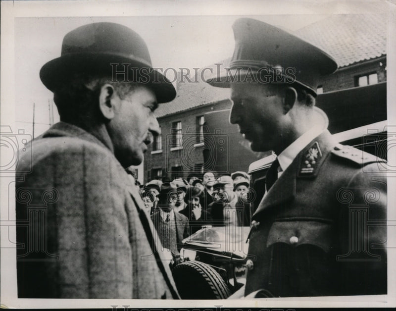 Load image into Gallery viewer, 1936 Press Photo King Leopold III, M. Delattre Achille at Mine Explosion Scene
