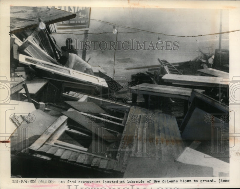 Load image into Gallery viewer, 1949 Press Photo Sea Food Restaurant at New Orleans destroyed by Storms
