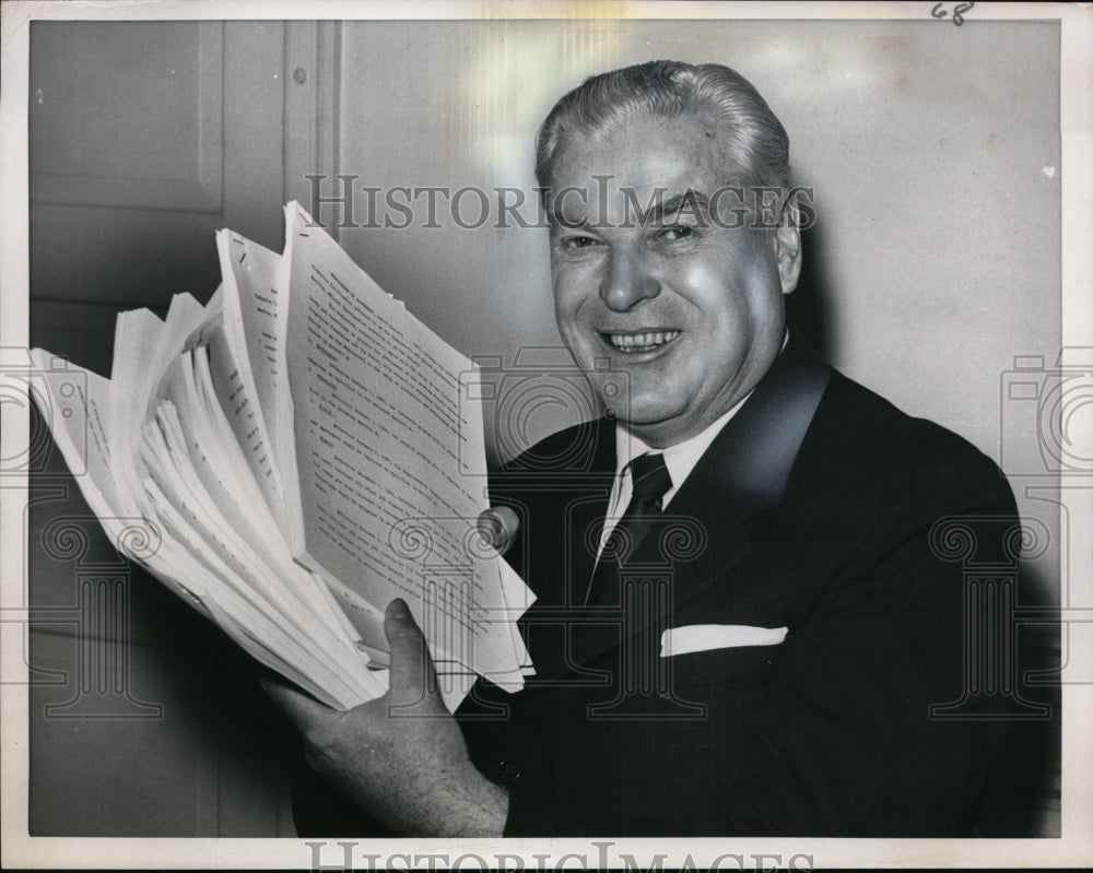 1960 Press Photo David J. McDonald United Steelworkers President - nef50041