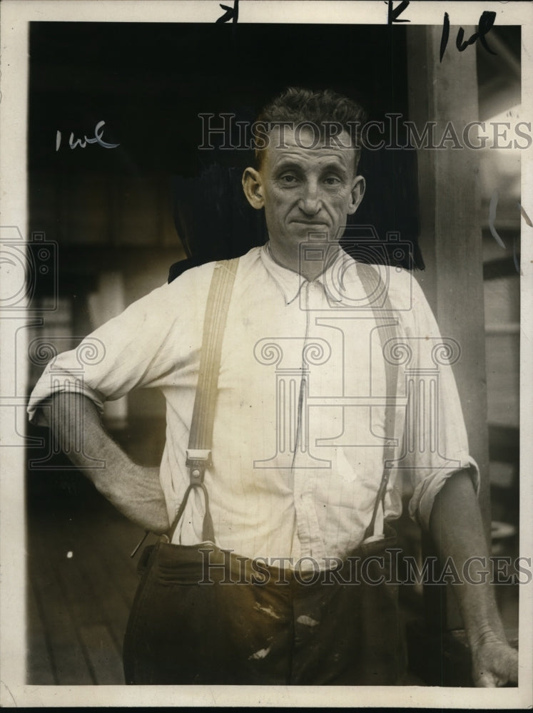 1928 Press Photo Edward Miles, to Cross Pacific Ocean in Homemade Boat