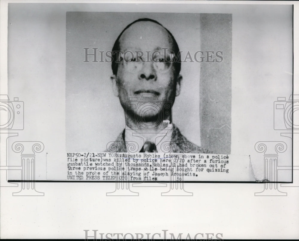 1955 Press Photo Augusto Robles was killed by police after gun battle