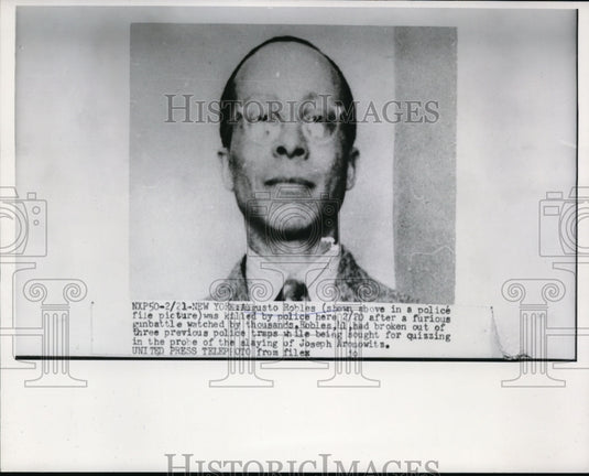 1955 Press Photo Augusto Robles was killed by police after gun battle
