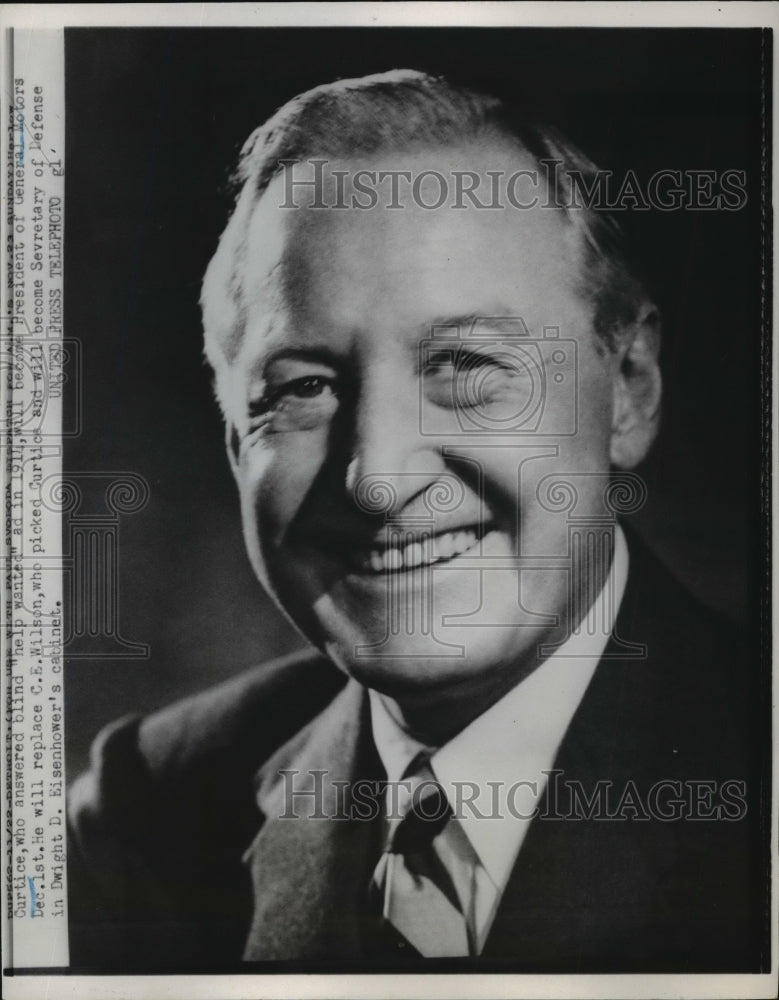 1952 Press Photo Pictured is the New President of General Motors Replaces Wilson