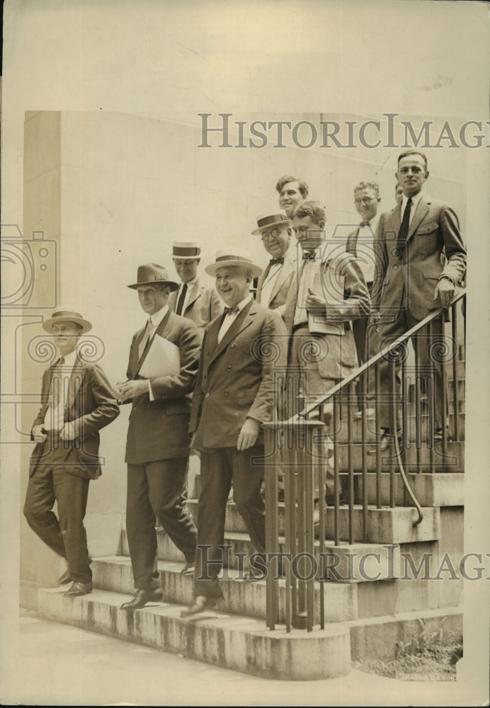 Load image into Gallery viewer, 1923 Press Photo William Gibbs McAdoo Leaving Morse Trial - nef50485

