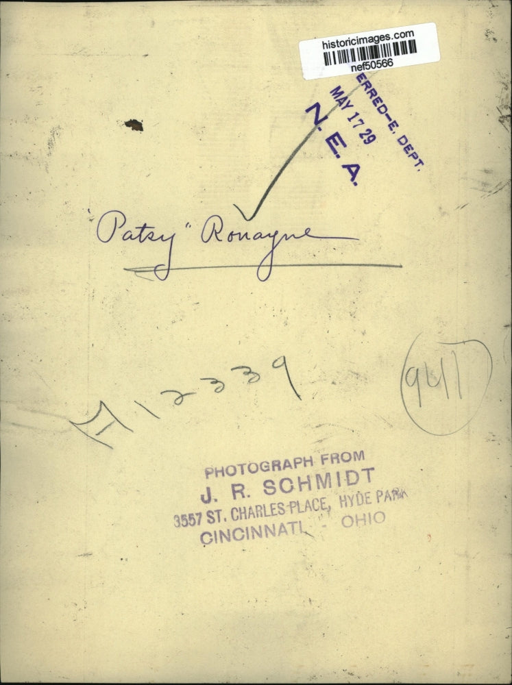 1929 Press Photo Patsy Ronayne - nef50566