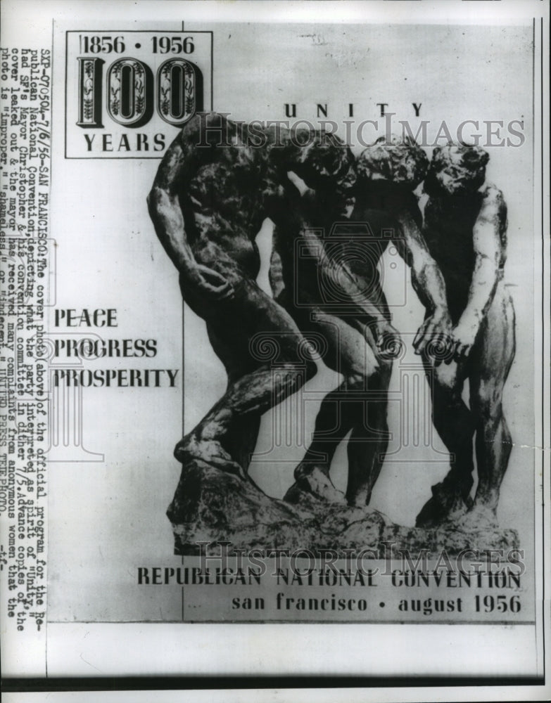 1956 Press Photo Copy Republican National Convention Program, San Francisco