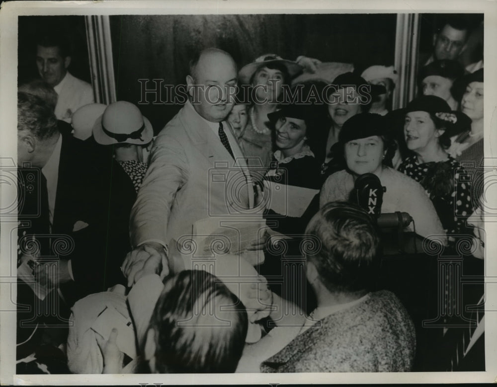 1935 Press Photo Gen James A Farley Spoke Before Democratic Women's Study Club