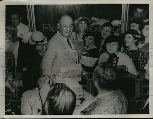 1935 Press Photo Gen James A Farley Spoke Before Democratic Women's Study Club