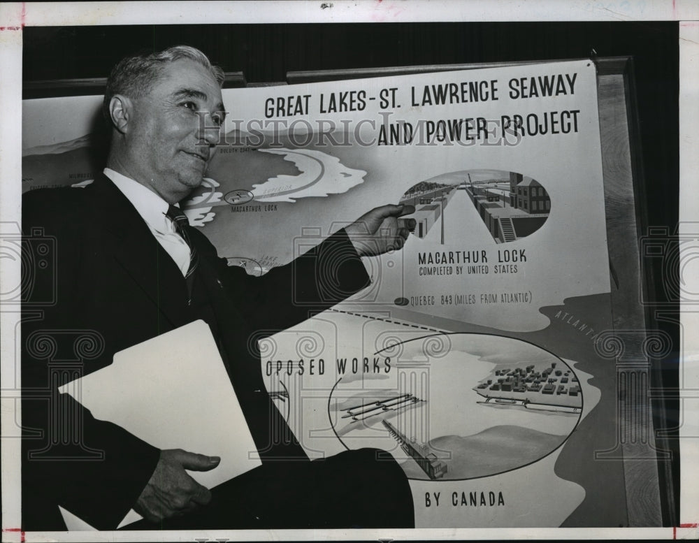 1946 Press Photo George F Shafer Testifies Before Senate Foreign Relations Comm