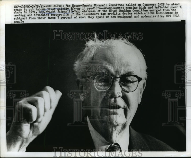 Load image into Gallery viewer, 1971 Pres Photo Wright Patman Emerge From Conf &amp; Advocated Restoration of Tax
