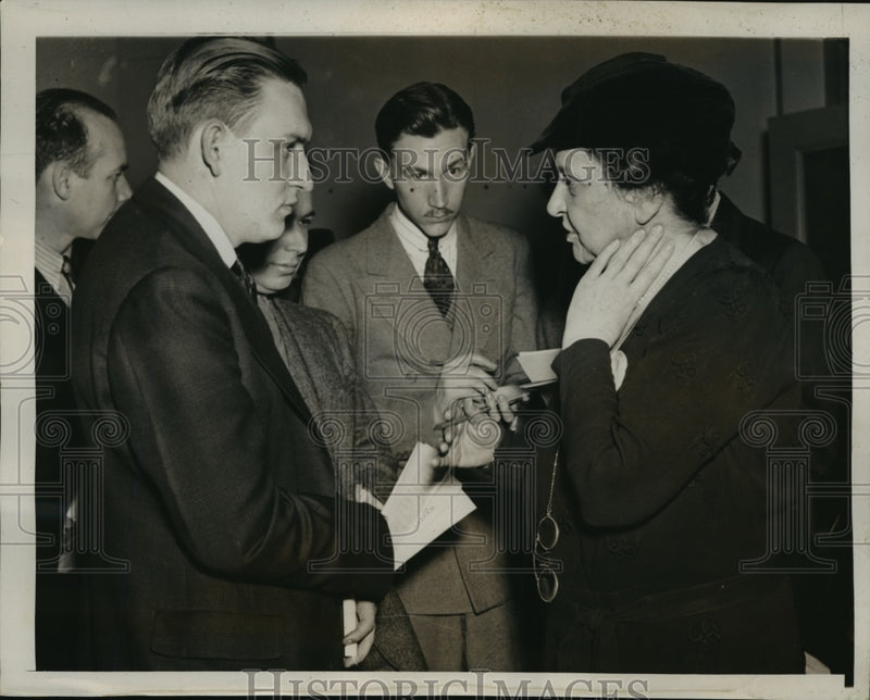 Load image into Gallery viewer, 1939 Press Photo Frances Perkins Interviewed at CIO AFL Labor Conference
