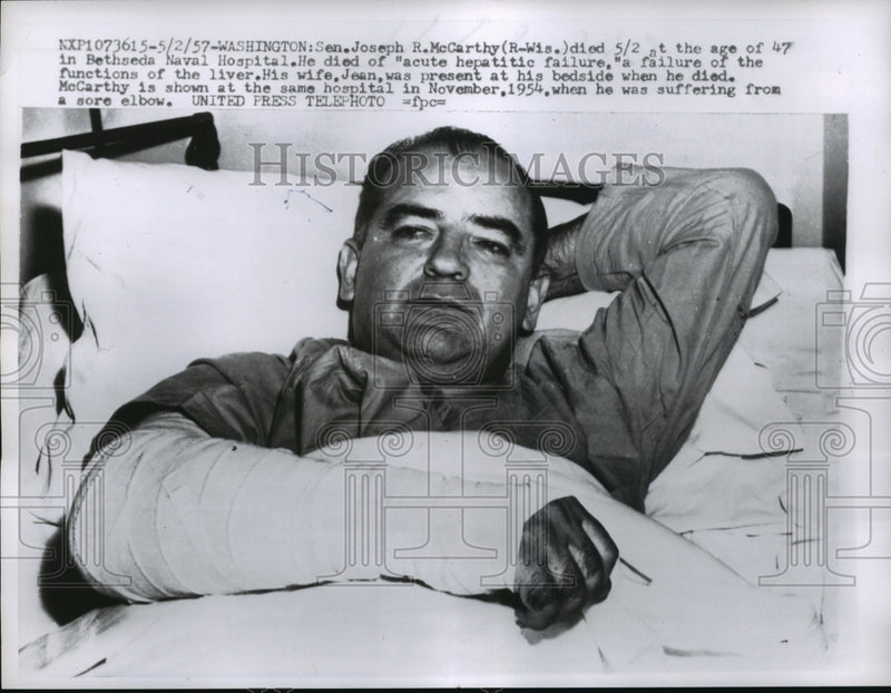 Load image into Gallery viewer, 1957 Press Photo Sen McCarthy Died at the Age of 47 From Acute Hepatitis
