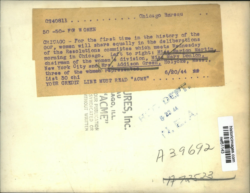 1944 Press Photo Women of GOP Resolutions Committee in Chicago - nef51143