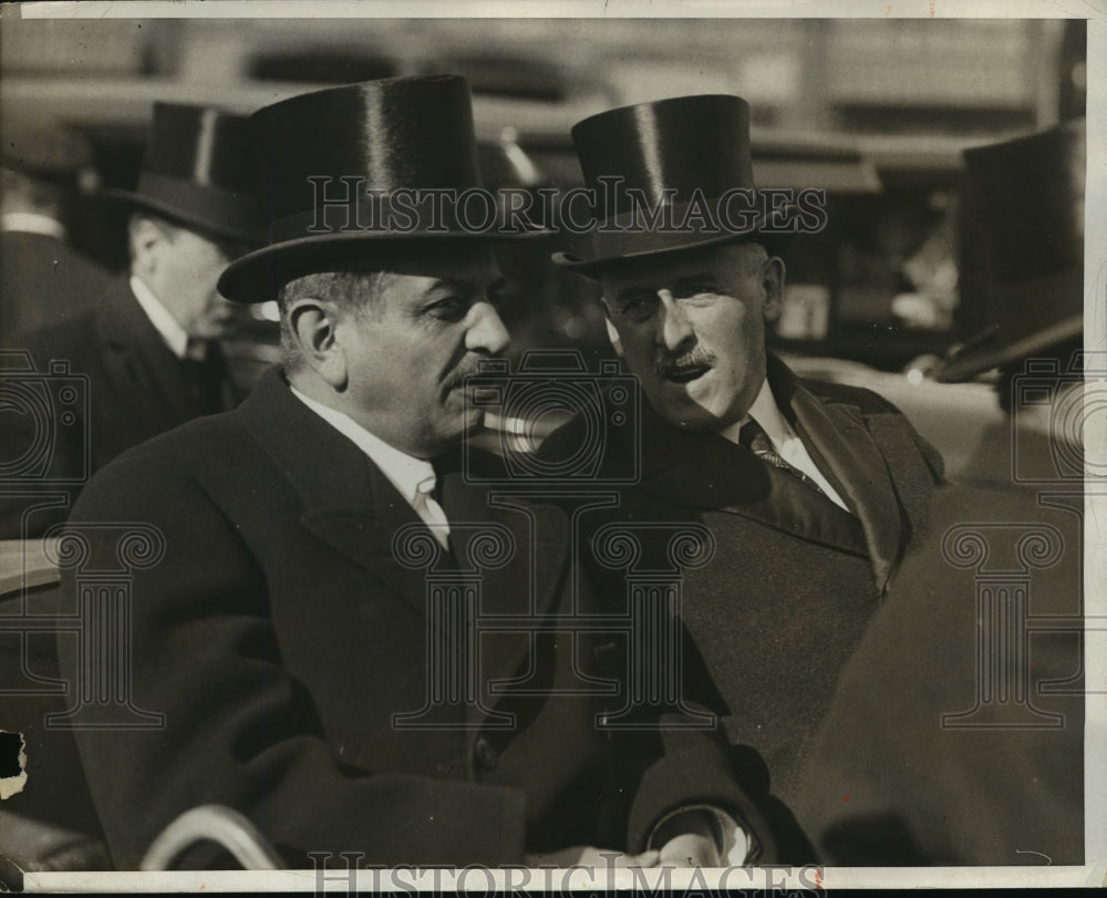 1931 Press Photo Premier Lord of France, Secretary Stimson ride up Broadway, NY