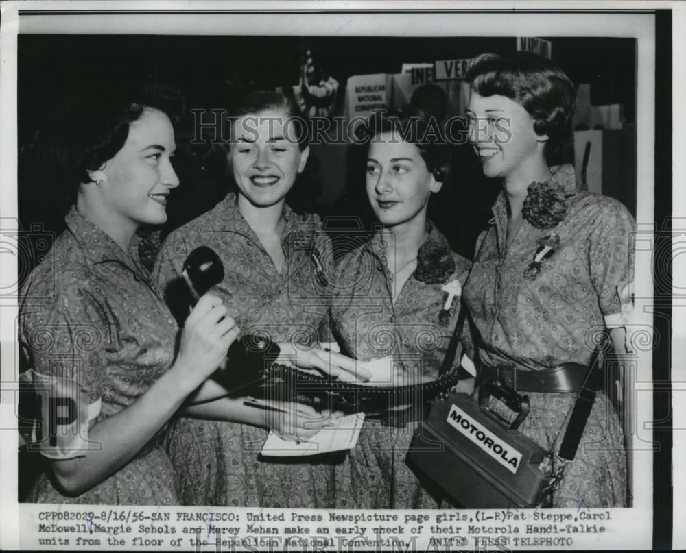 1956 Press Photo United Press Newspicture Page Girls - nef51326