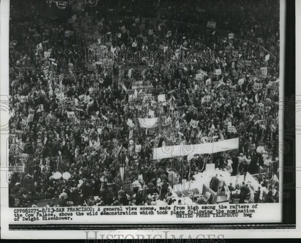 1956 Press Photo Demonstration following the nomination of Dwight Eisenhower