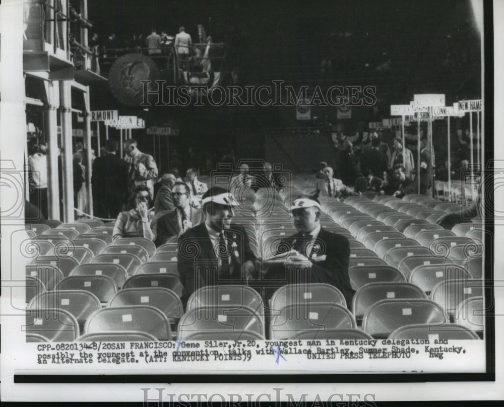 1956 Press Photo Gene Siler Jr, Wallace Barley Delegates to National Convention