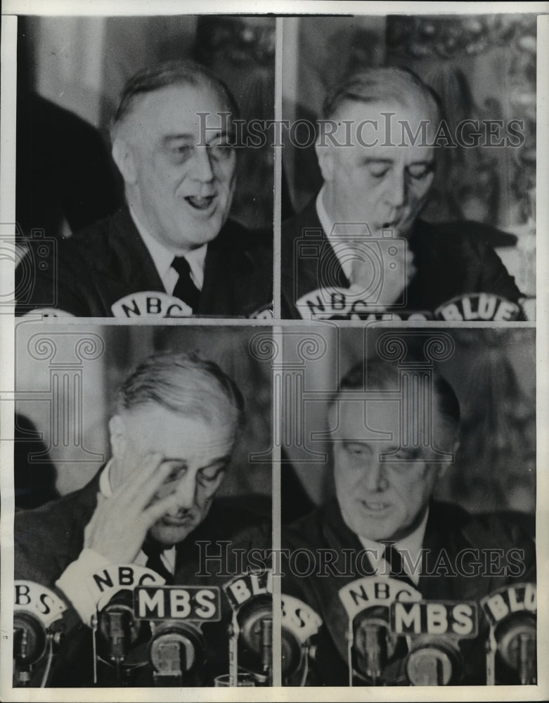 1943 Press Photo Views of Pres Roosevelt as He Addresses Congress Joint Session- Historic Images