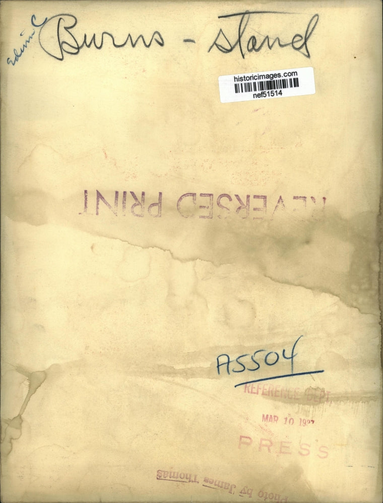 1927 Press Photo Burns - Stand - nef51514