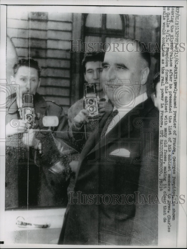 1962 Press Photo George Pompidou New Prime Minister of France in Paris