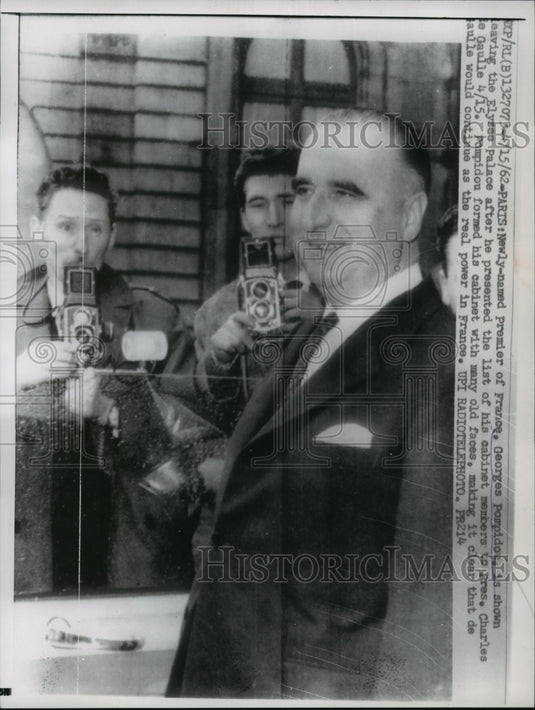 1962 Press Photo George Pompidou New Prime Minister of France in Paris