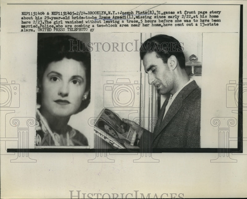 Load image into Gallery viewer, 1958 Press Photo Joseph Pinto and Bride Irene Arzedi was missing at his home
