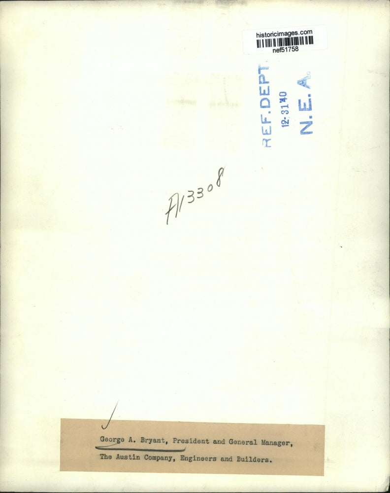 1940 Press Photo George A Bryant President & General Manager of The Austin Co