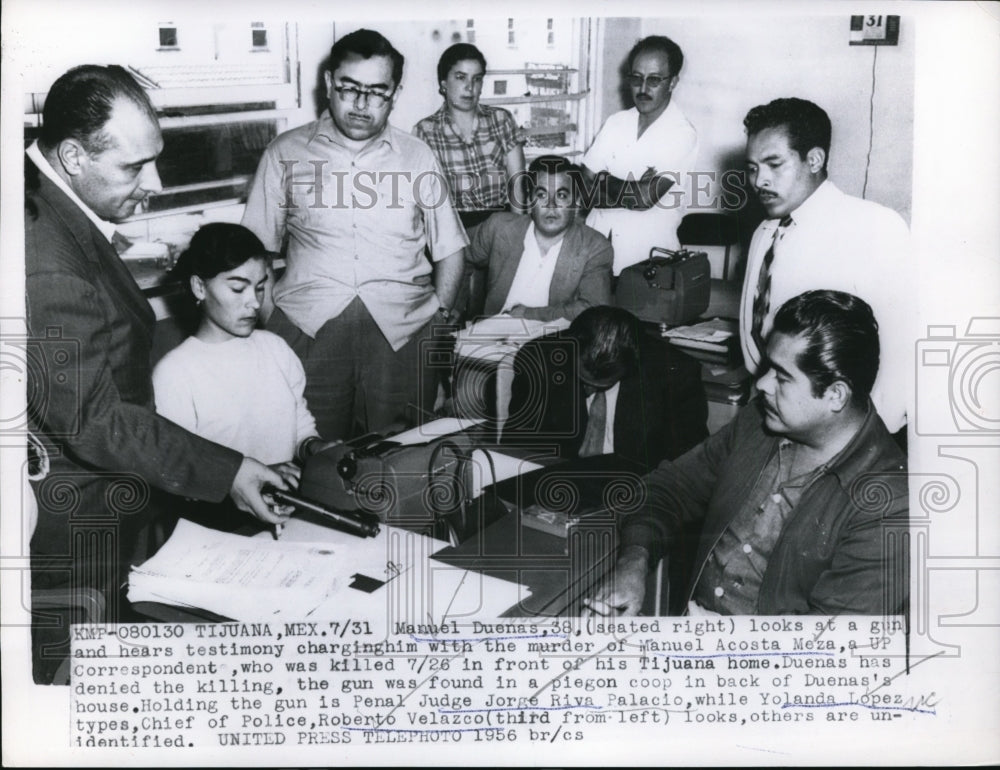1956 Press Photo Manuel Duenas murder UP Correspondent Manuel Acosta Meza