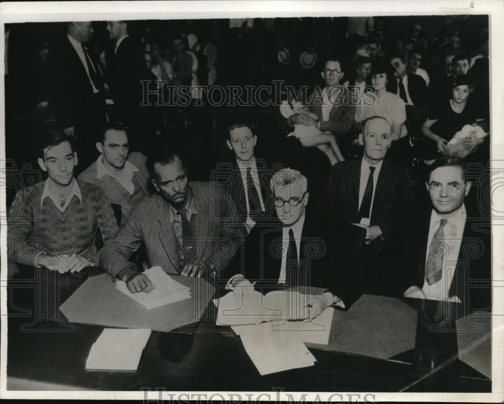 1934 Press Photo Six alleged radicals on trial in Los Angeles - nef51925