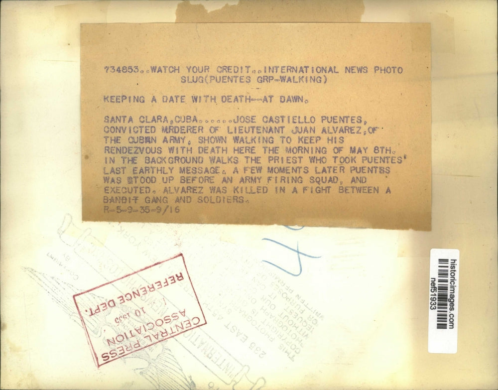 1935 Press Photo Jose Castiello Puentes Convicted Murderer of Lt Juan Alvarez