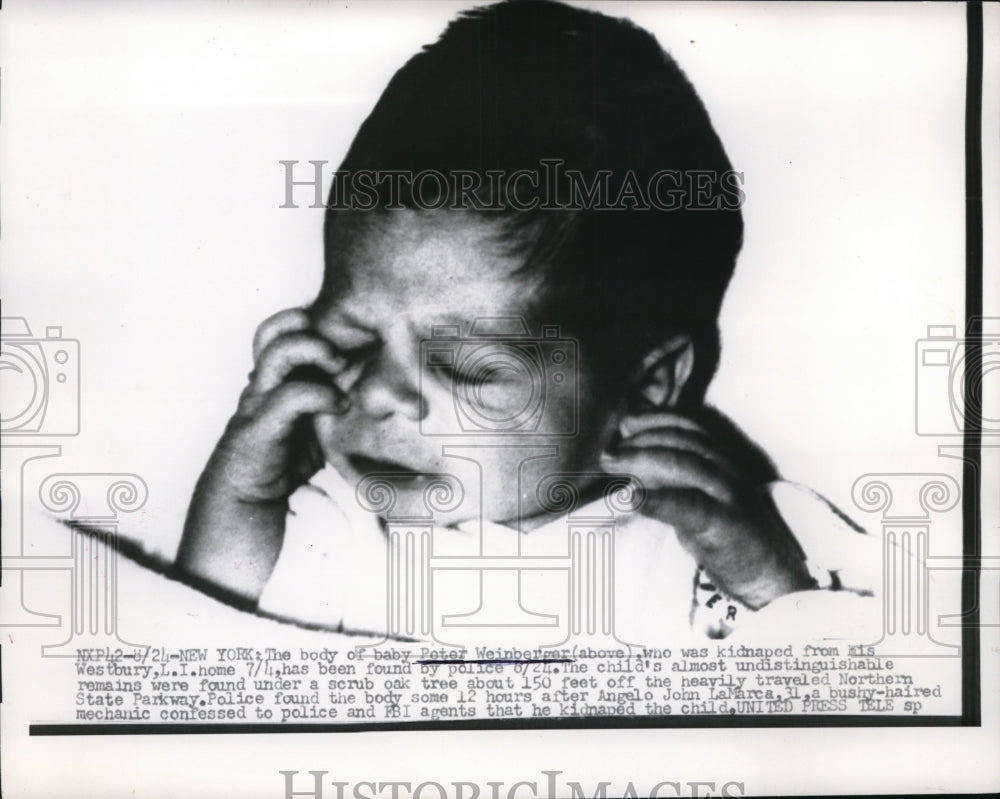 1956 Press Photo Baby Peter Weinberger Body Found in New York - nef52040