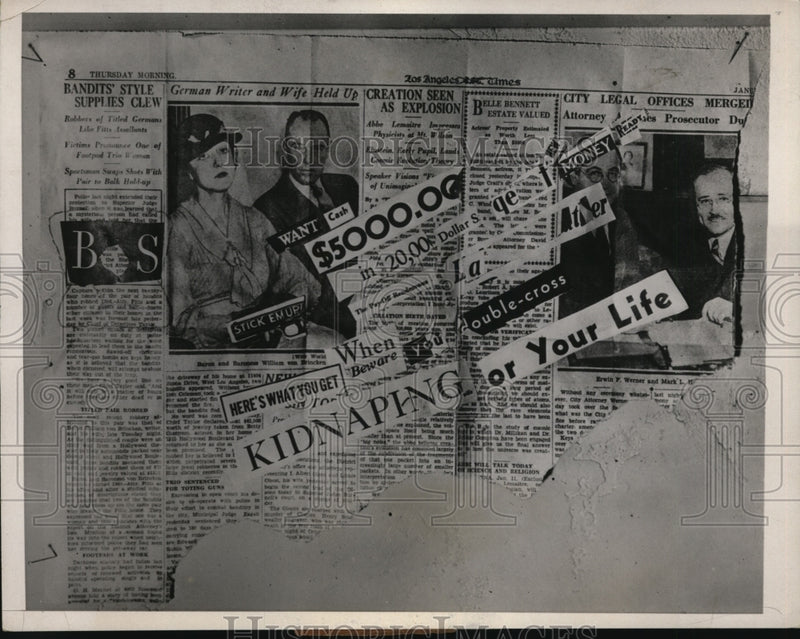 Load image into Gallery viewer, 1933 Press Photo Baron William Von Brincken and wife received death treats
