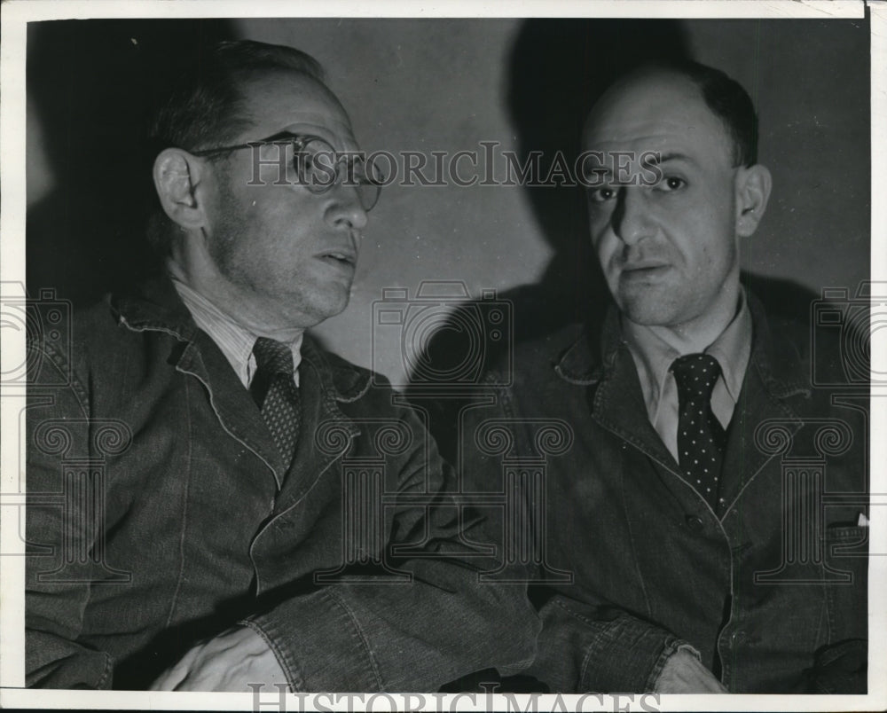1942 Press Photo Albrecht Rudolph Curt Reuter, Dr. Hans helmut Gros in Court, LA