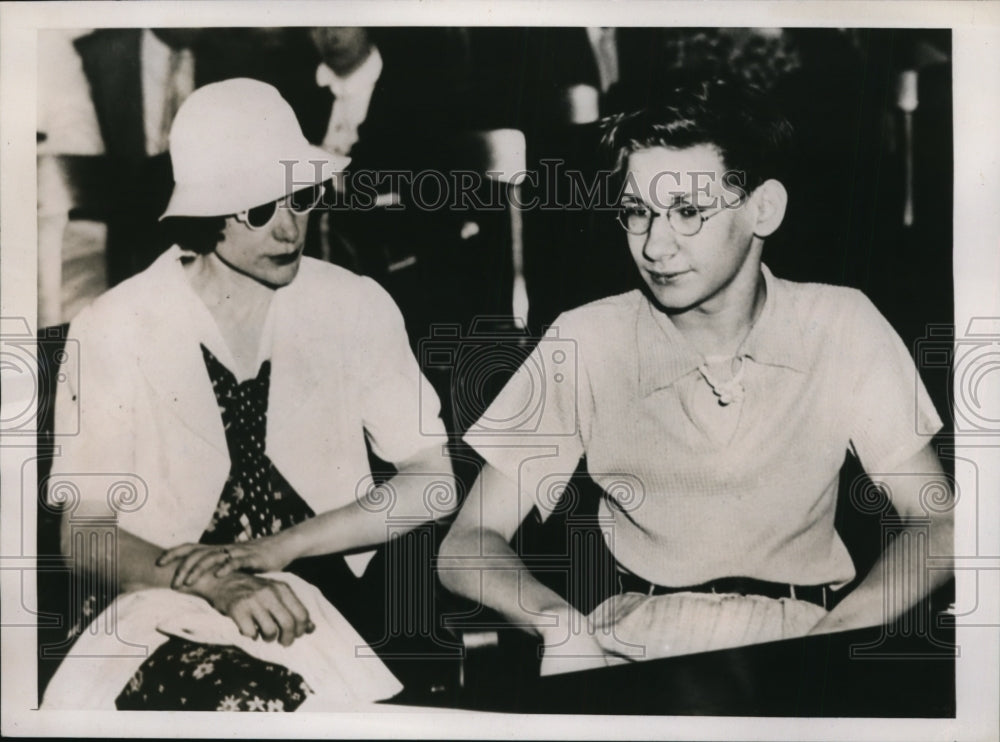 1938 Press Photo Lindberg Trent, Mother Betty Lou at Cincinnati Murder Trial