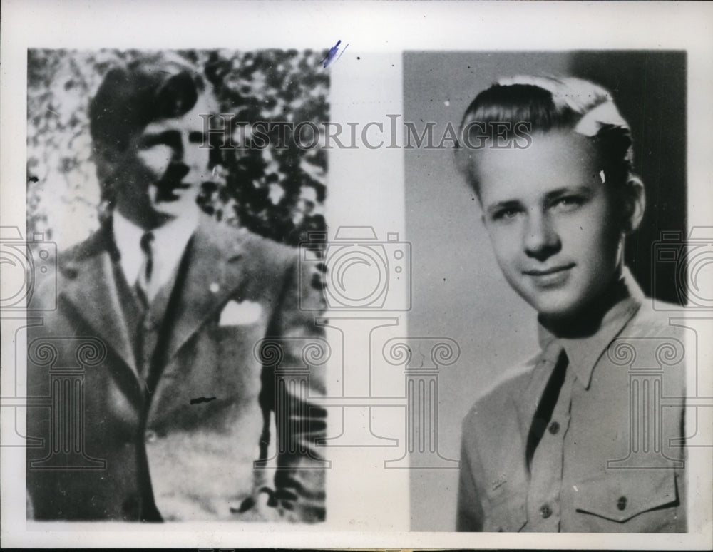 1947 Press Photo Bruce Jamieson, Donald Rowe, Lost on Lake Michigan in Canoe