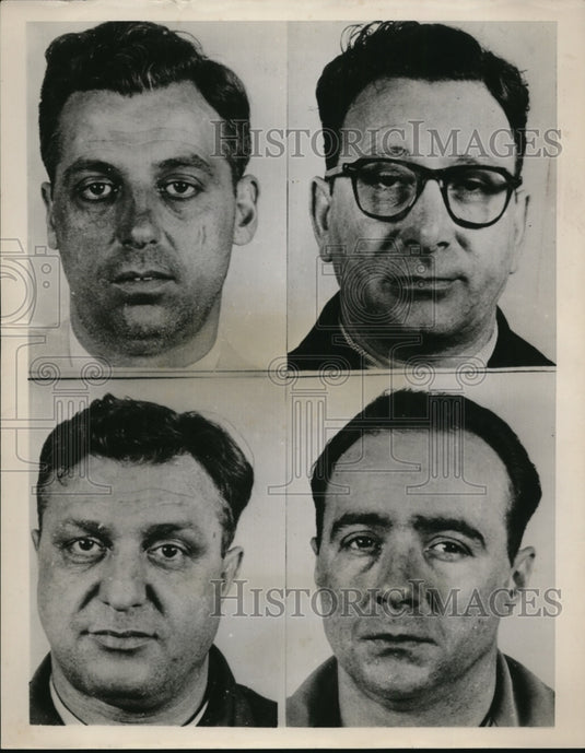 1953 Press Photo New York Convicts Arrestedby FBI for Stealing Televisionc