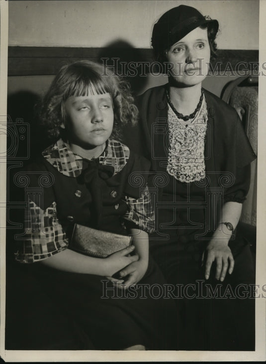1934 Press Photo Susanne Nottingham & Daughter Jeanette in Court, Chicago